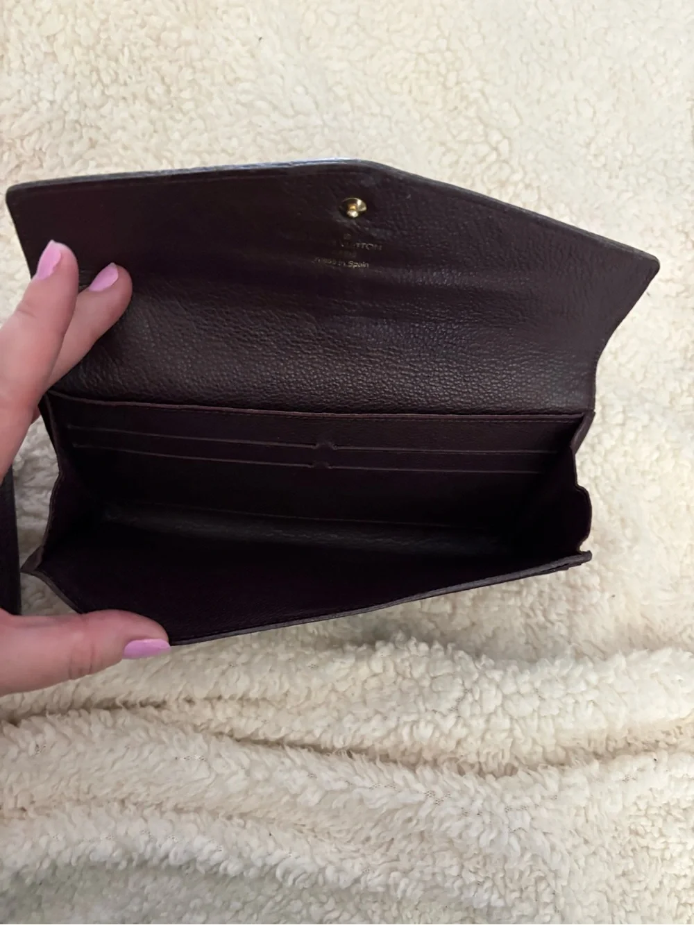 Louis Vuitton Plum Embossed Monogram Envelope Wallet